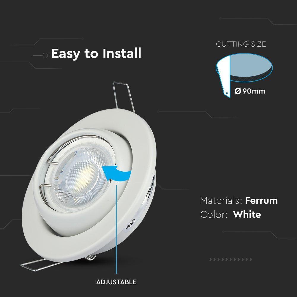 VT-780 GU10 FITTING CHANGING ANGLE ROUND WHITE