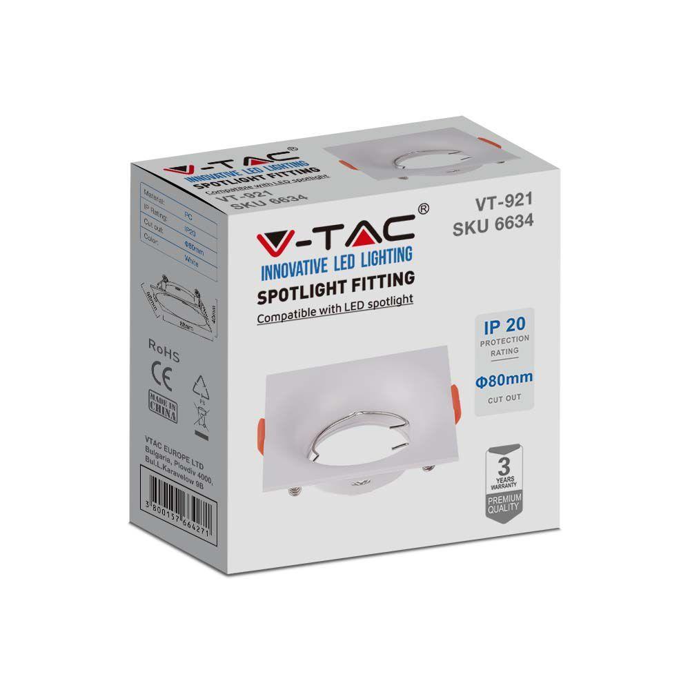 VT-921 GU10 FITTING SQUARE WHITE