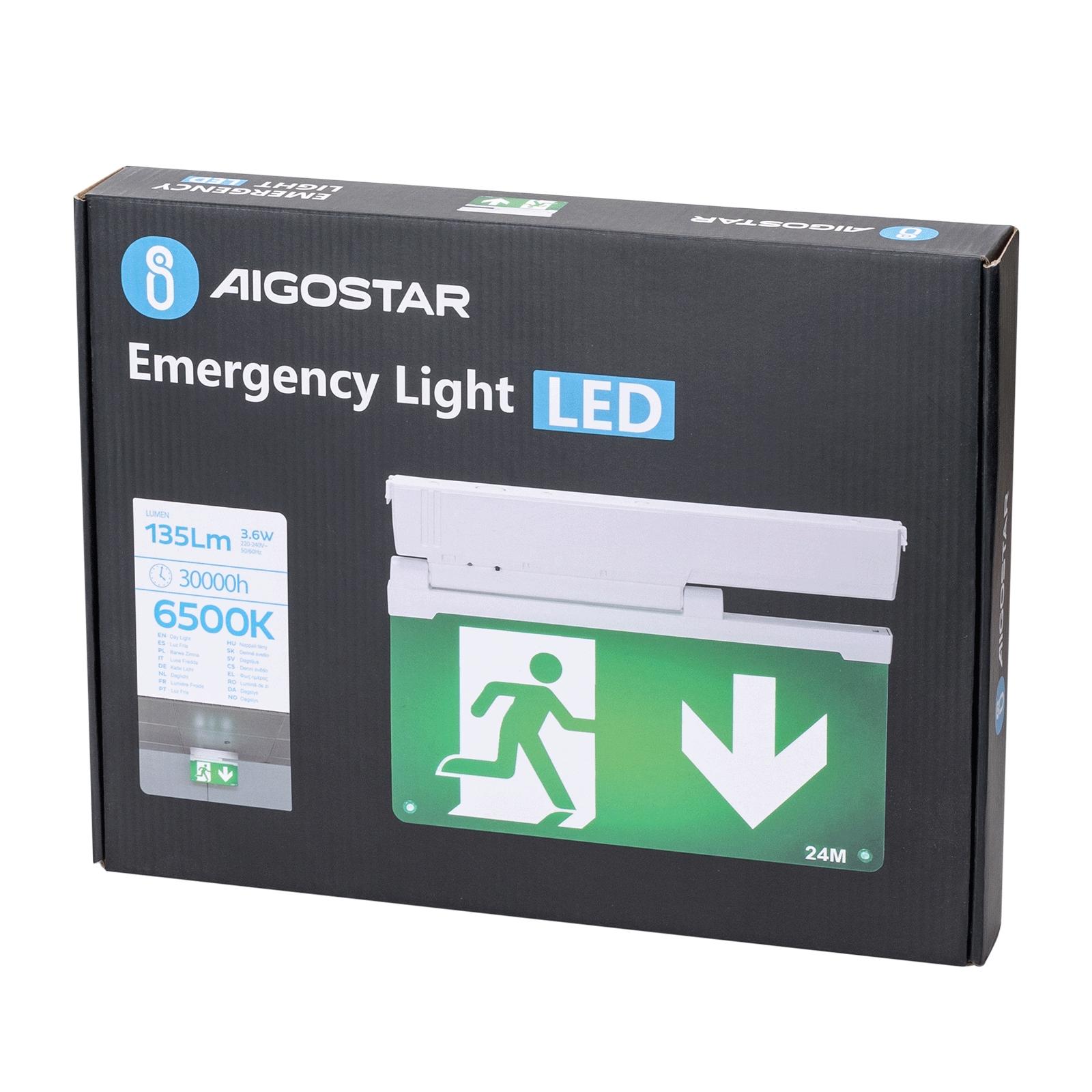 WALL SURFACE EMERGENCY EXIT LIGHT 2W 6500K