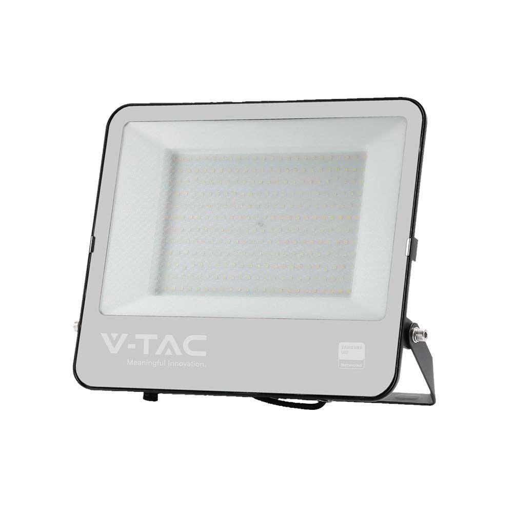 VT-44205 200W LED FLOODLIGHT 6500K BLACK BODY GREY GLASS 185LM/W