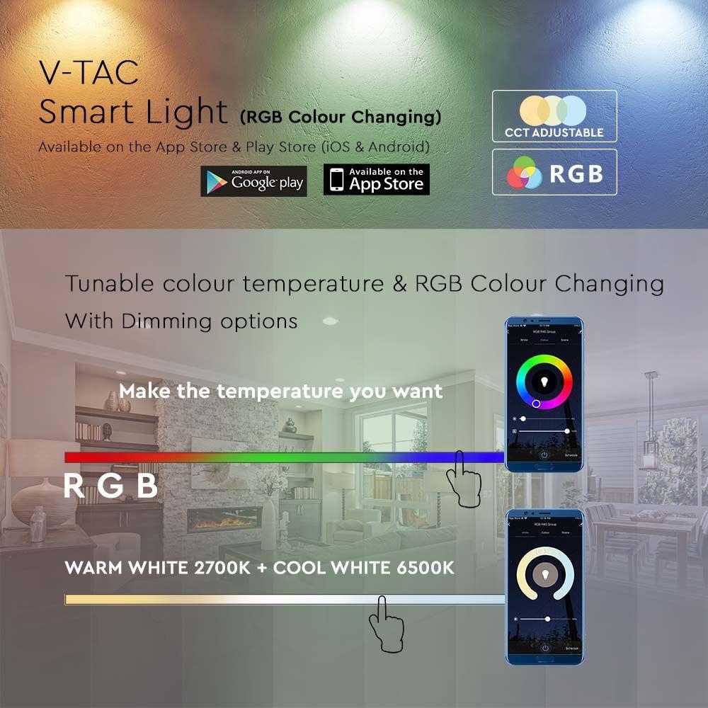 VT-5142 14W A65 BULB COMPATIBLE WITH AMAZON ALEXA & GOOGLE HOME RGB+2700K-6500K E27