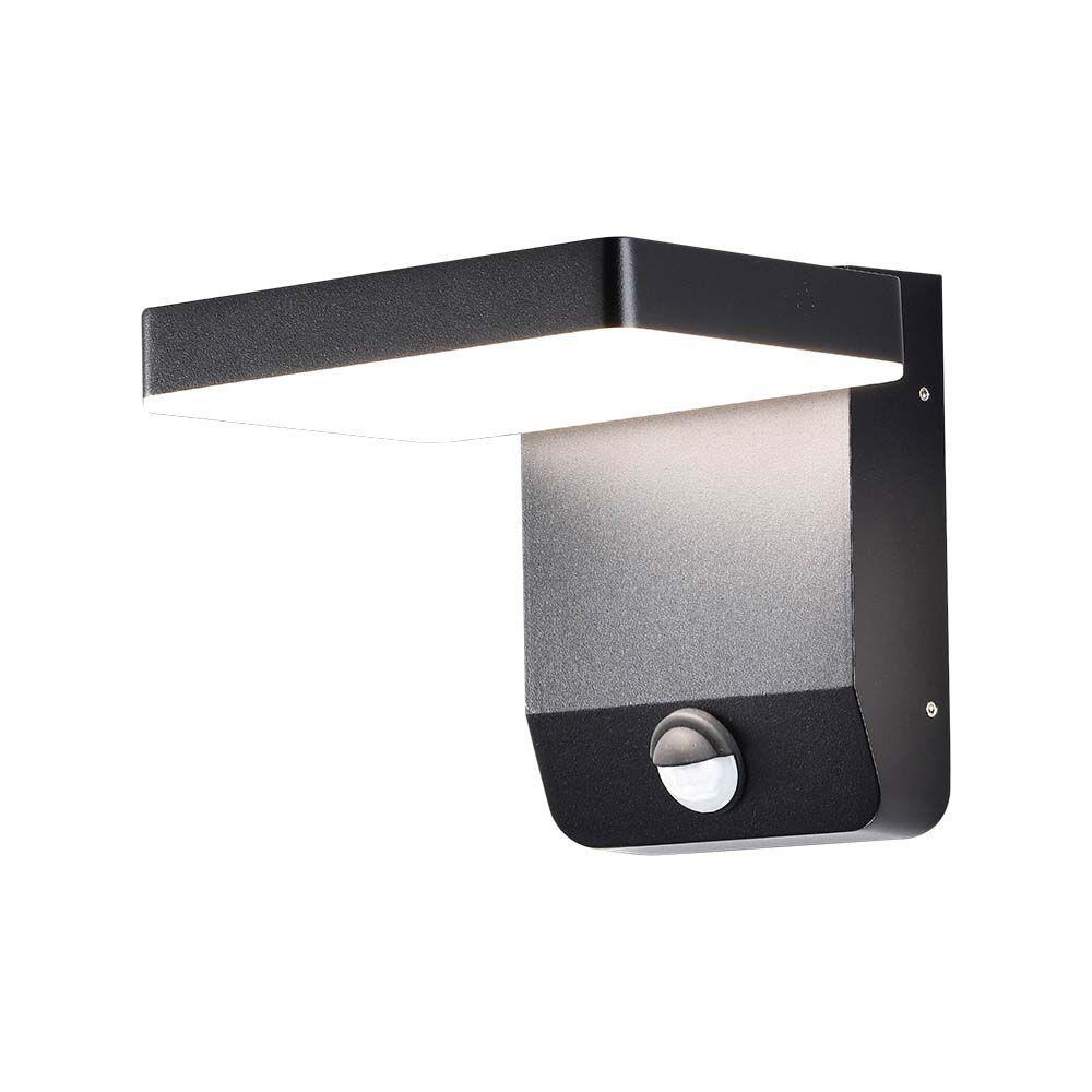 VT-11020S 17W LED WALL LIGHT WITH SENSOR 3000K BLACK BODY SQUARE IP65