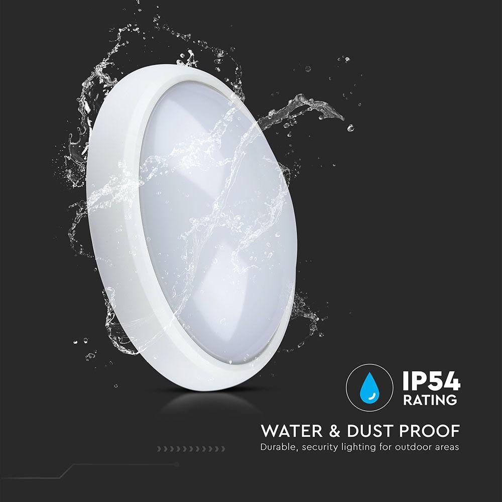 VT-8014 8W FULL OVAL IP54 DOME LIGHTS 3000K WHITE BODY