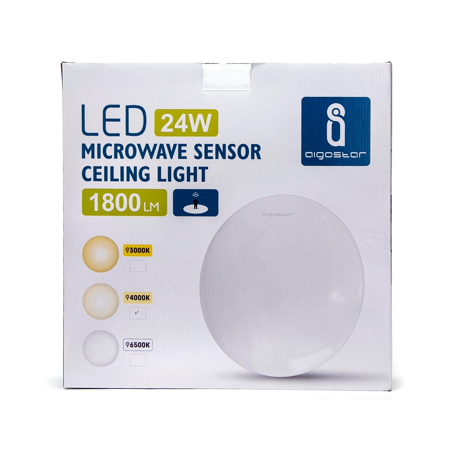 LED Ceiling Light with Sensor 24W 4000K