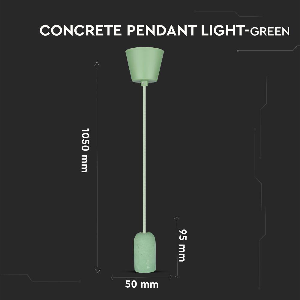 Lampa Wisząca, Trzonek:E27, Gips, Zielony, VTAC, SKU 3742