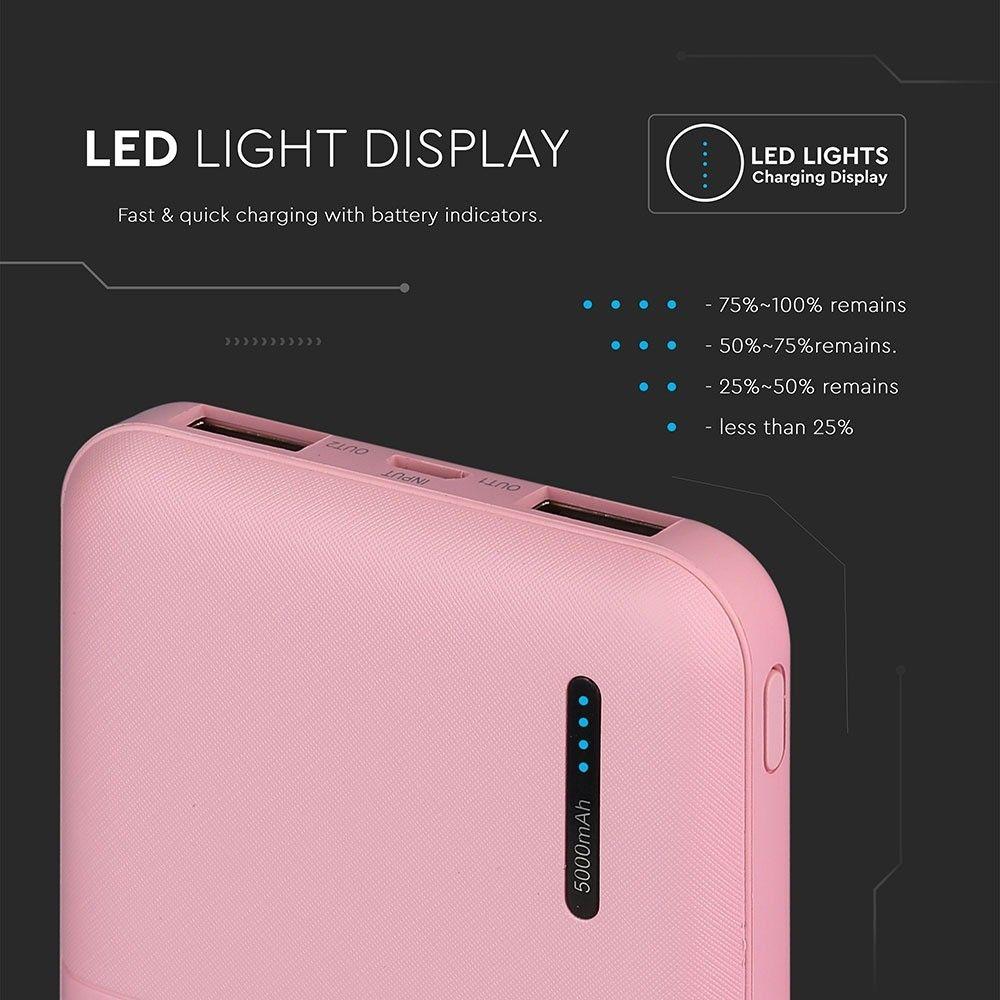 VT-3517 5000mah POWER BANK-PINK