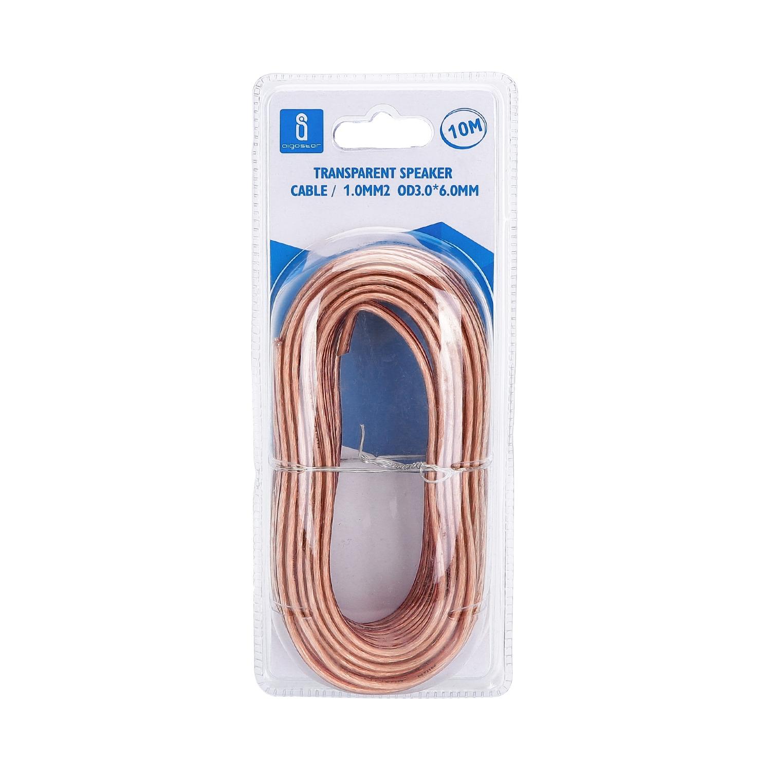 Transparent Speaker Cable 10m Red