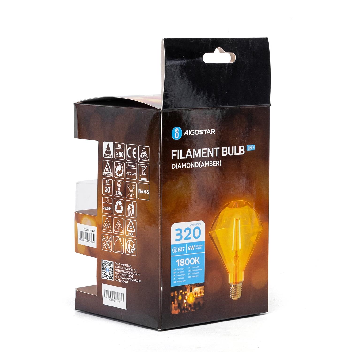 LED Filament Bulb (Diamond) E27 4W