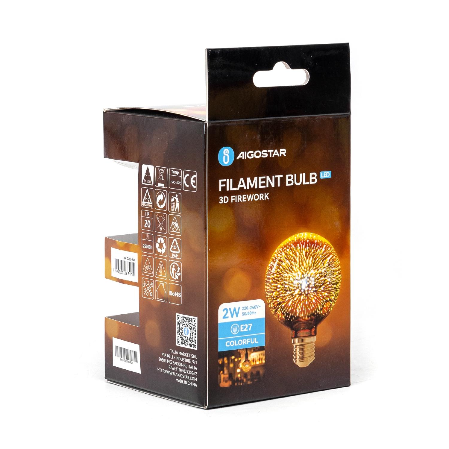 LED Filament Bulb (3D Firework) E27 2W