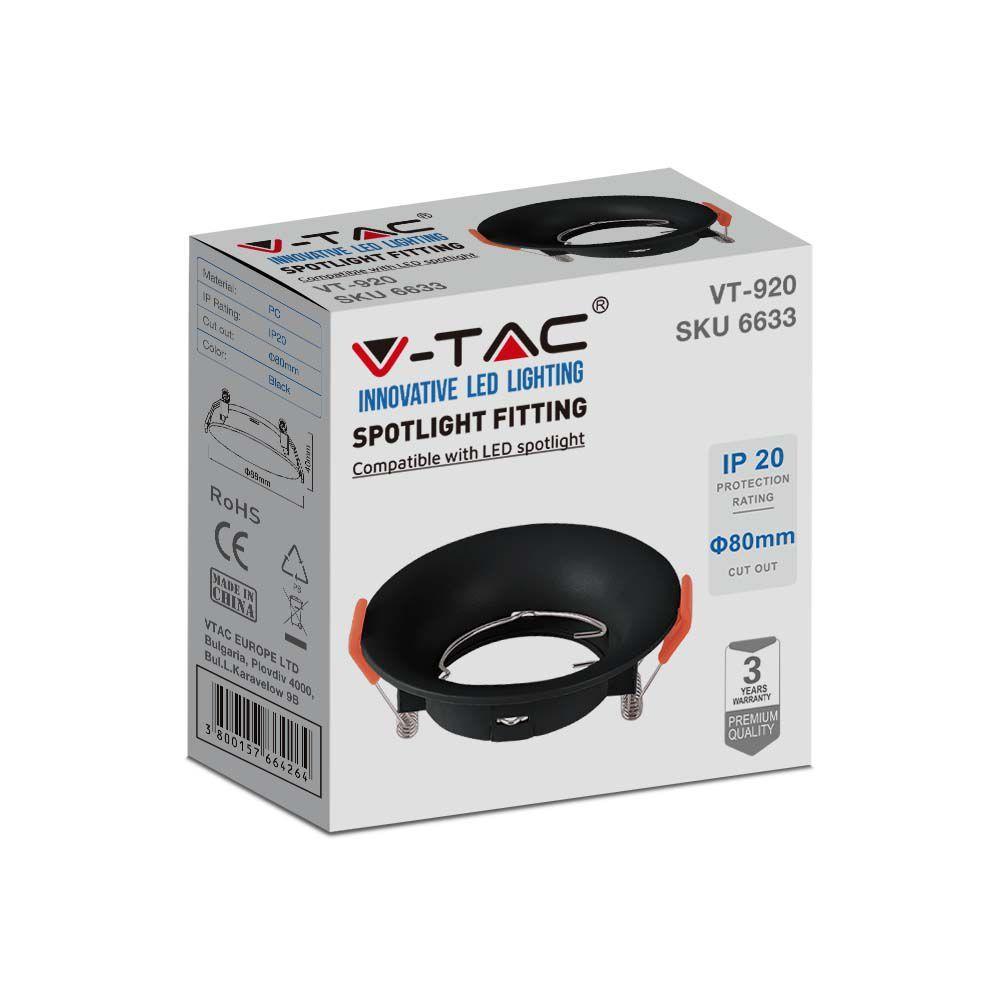 VT-920 GU10 FITTING ROUND BLACK