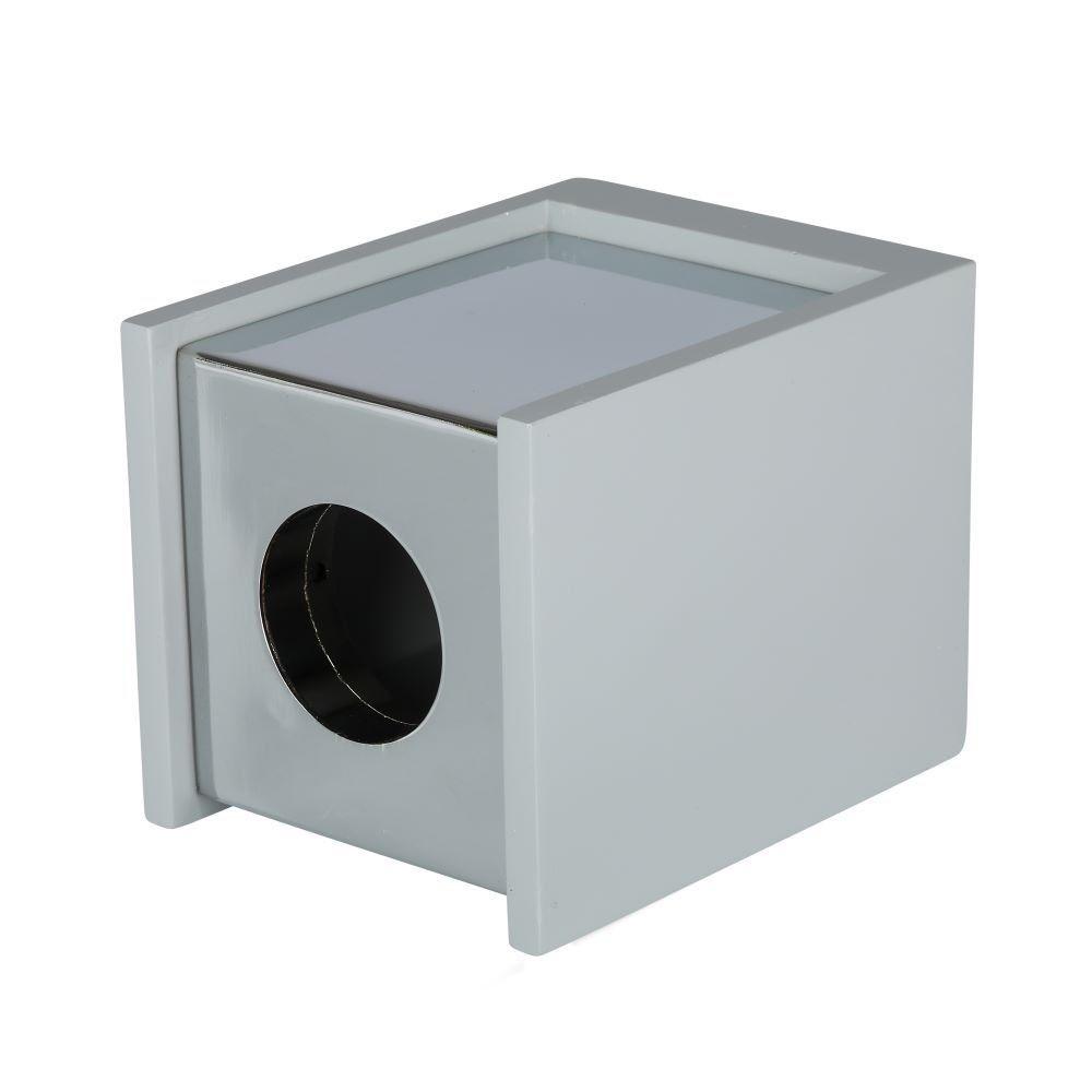 VT-860 GU10 GREY CONCRETE - METAL & GYPSUM SURFACE WITH CHROME BOTTOM (SQUARE)