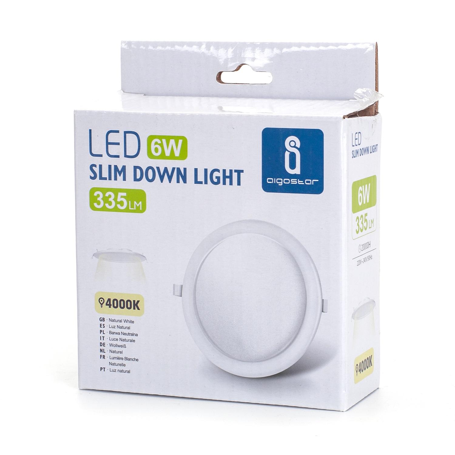 E6 LED Ultra-thin Flush-mounted Round Downlight 6W Natural Light