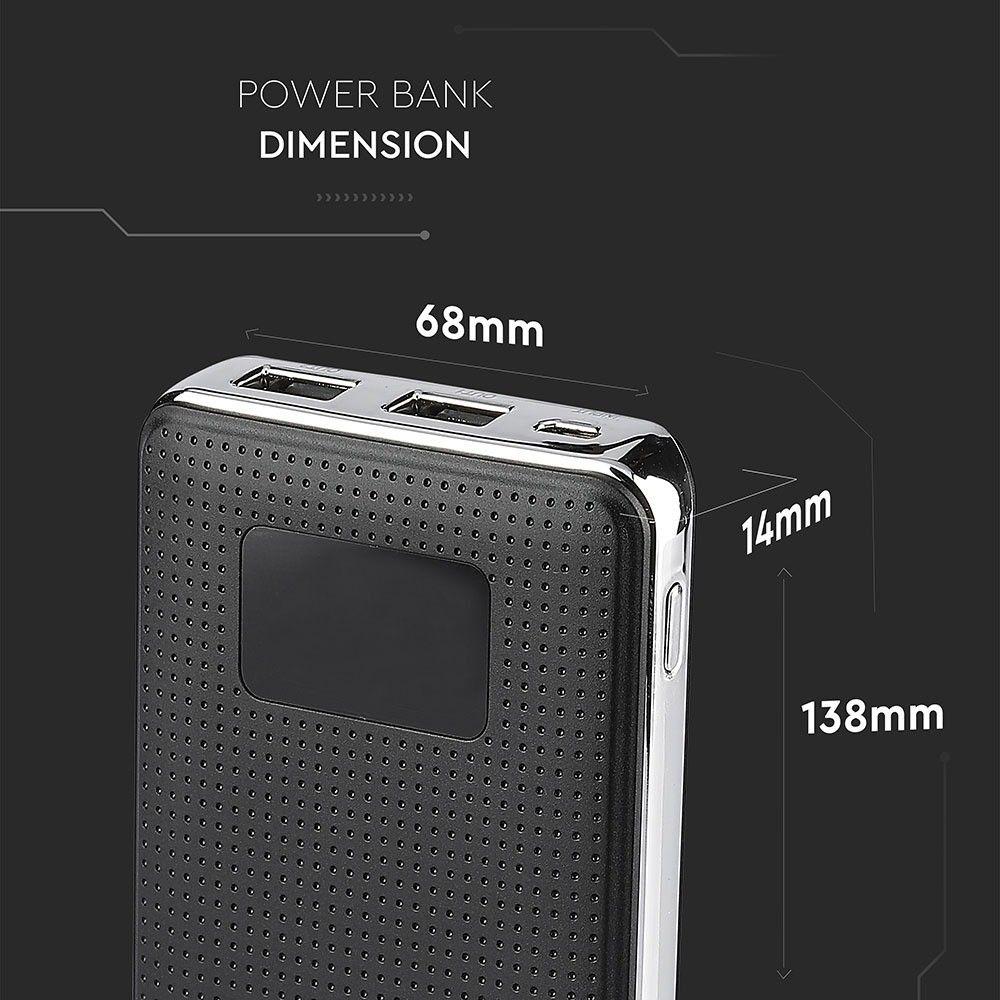 VT-3526 10000mah POWER BANK WITH DUAL USB+DISPLAY-BLACK