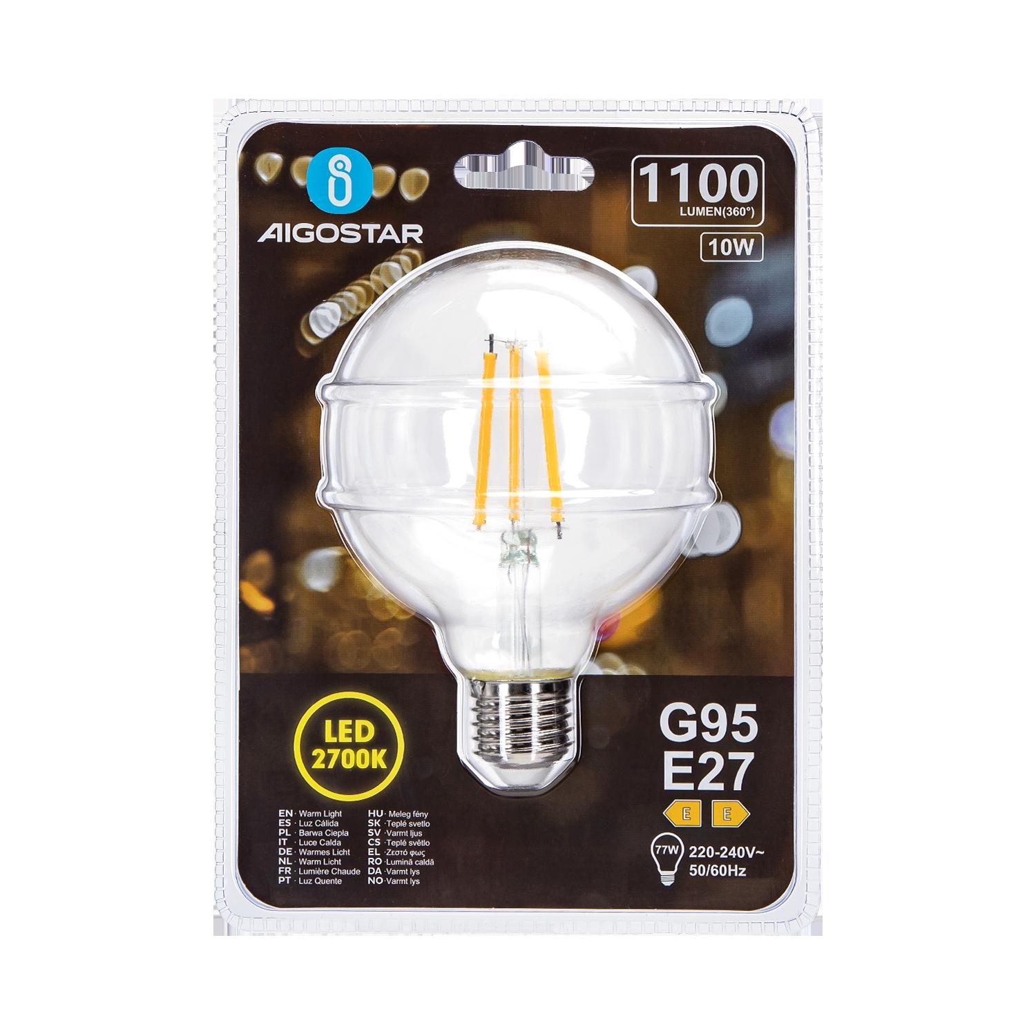 Żarówka LED Filament (Przezroczysta) G95 E27 10W