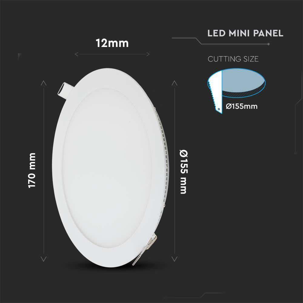 VT-1207 12W LED PREMIUM PANEL 6400K ROUND