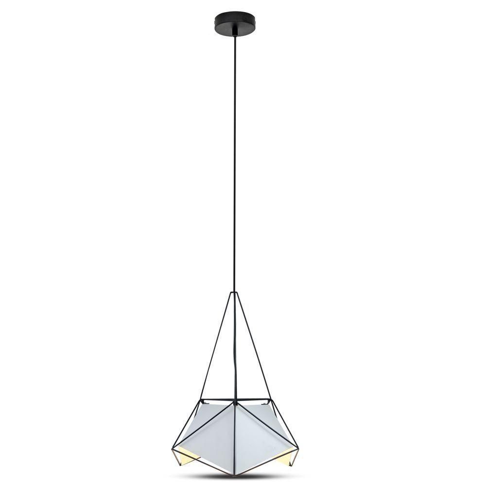 VT-7401 PRISM PENDANT LIGHT(E27),WHITE LAMPSHADE WITH BLACK WIRE-D:400*540MM