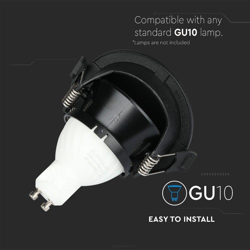 VT-884 GU10 FITTING HALF CIRCLE BLACK