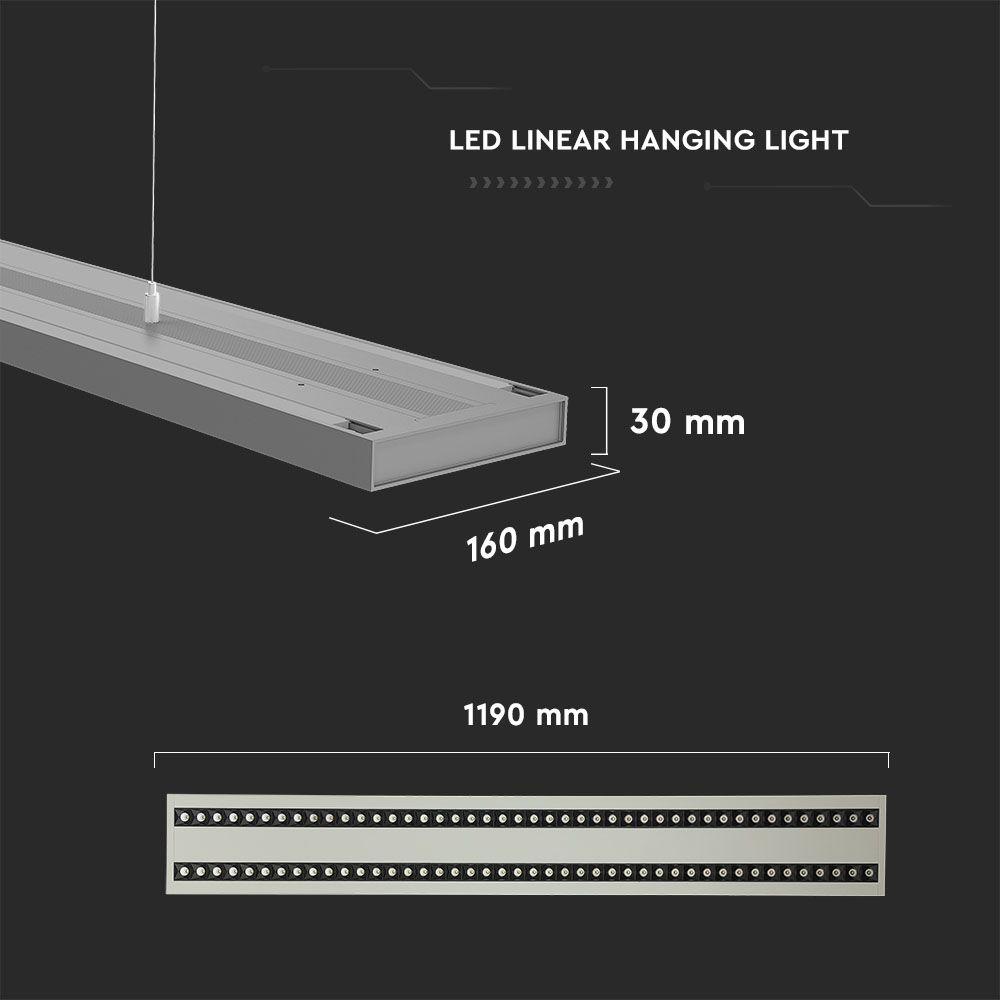 VT-7-62 60W LED LINEAR HANGING LIGHT(LINKABLE) SAMSUNG CHIP 4000K SILVER