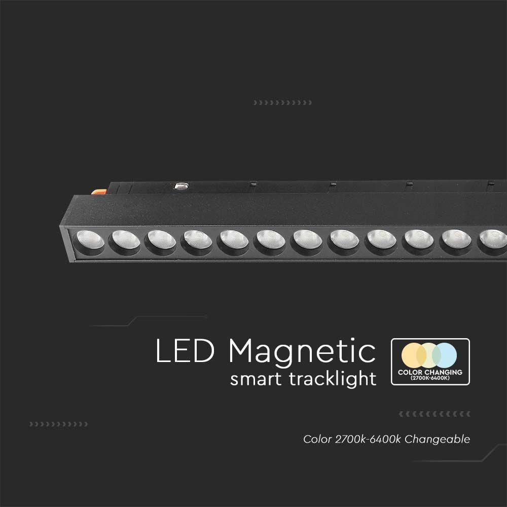 20W Lampa Smart LED Magnetic na szynoprzewodzie 3w1, Obudowa: Czarna , VTAC, SKU 6885