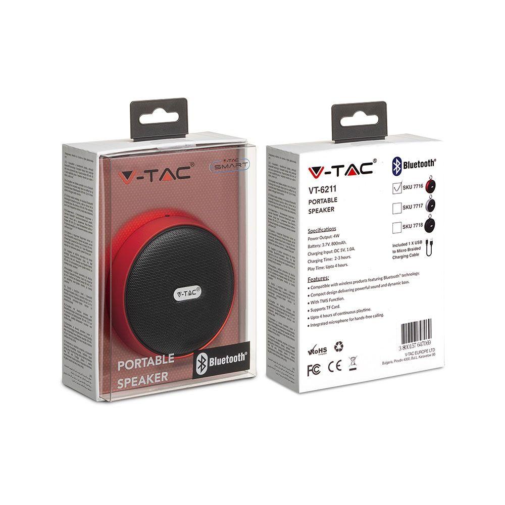 VT-6211 PORTABLE BLUETOOTH SPEAKER TWS FUNCTION-800mah BATTERY-RED