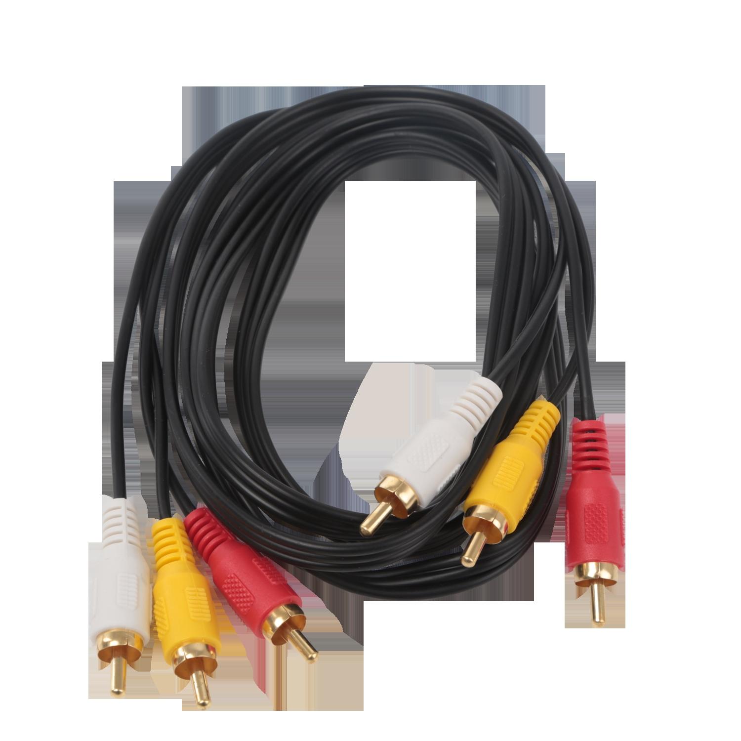 Audio Cable 3RCA Plugs to 3RCA Plugs 1.5m Black