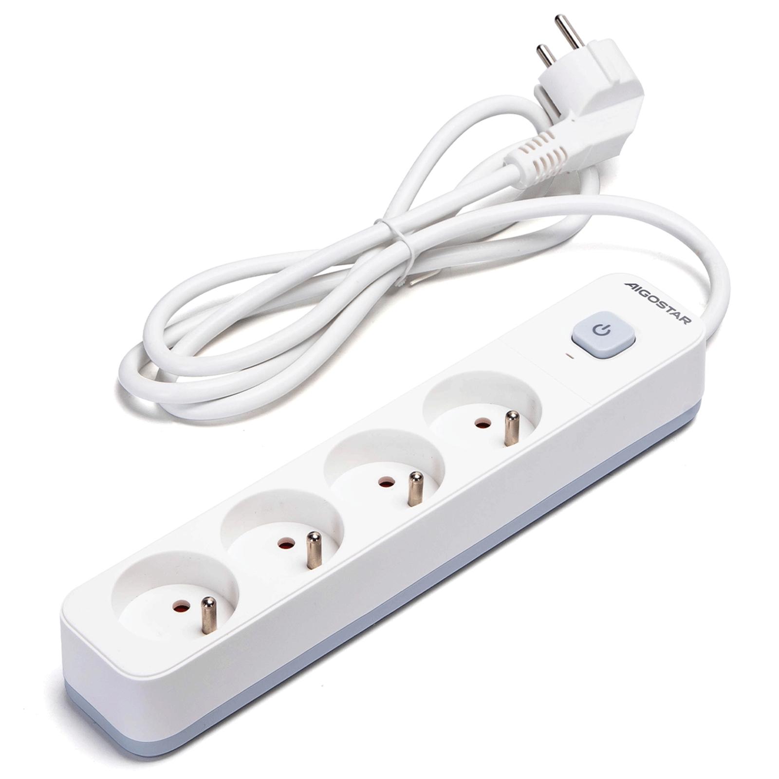 Power strips 4-way 1.5m H05VV-F 3G1.0m㎡ White and Gray