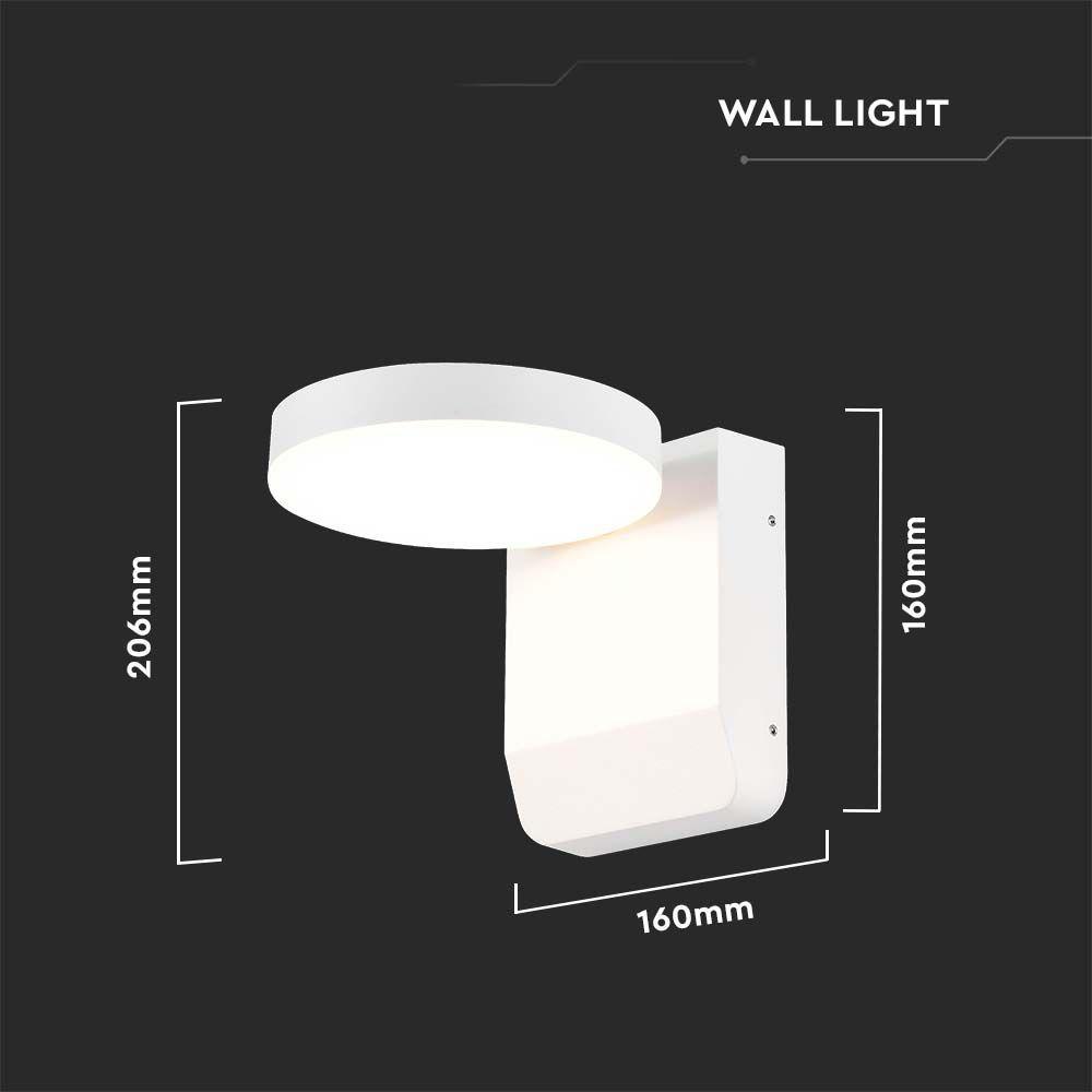 VT-11020 17W LED WALL LIGHT 3000K WHITE BODY ROUND IP65