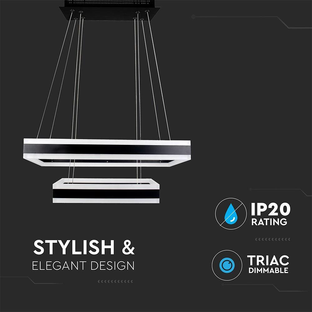 VT-101-2D 115W SOFT LIGHT CHANDELIER 3000K,DIMMABLE-BLACK