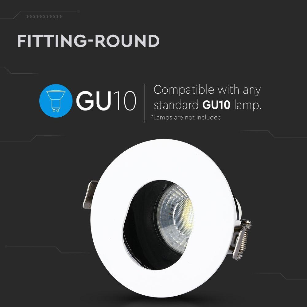 VT-874 GU10 FITTING ROUND-WHITE+BLACK