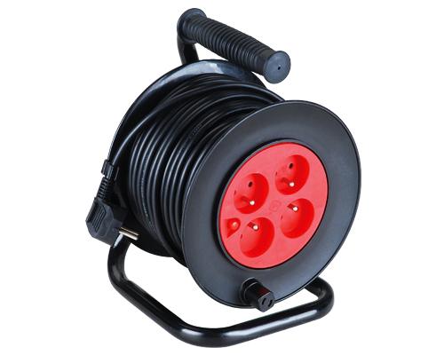 Cable Reels H05VV-F 3G1.0m㎡ 25m Black 4-way