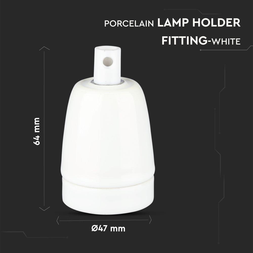 VT-799 PORCELAIN LAMP HOLDER(E27) FITTING-WHITE