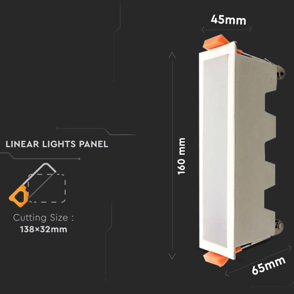 10W Panel LED Liniowy, Biały, Barwa:6400K, VTAC, SKU 6403