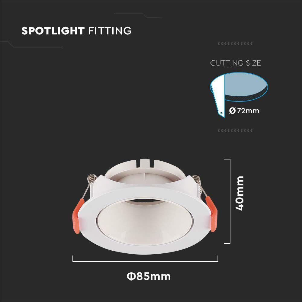 VT-931 GU10 FITTING ROUND WHITE FRAME+WHITE REFLECTOR