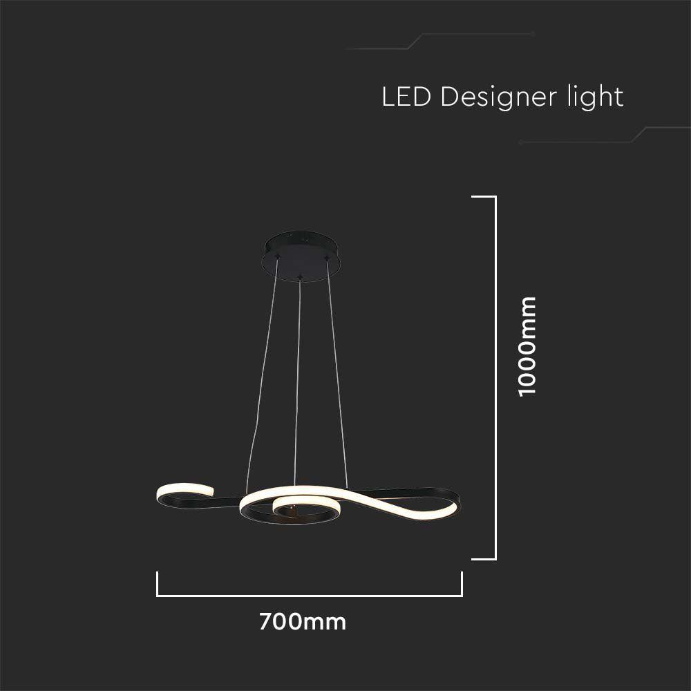 VT-7817 LED HANGING DECORATIVE LAMP L700x250 3000K BLACK BODY