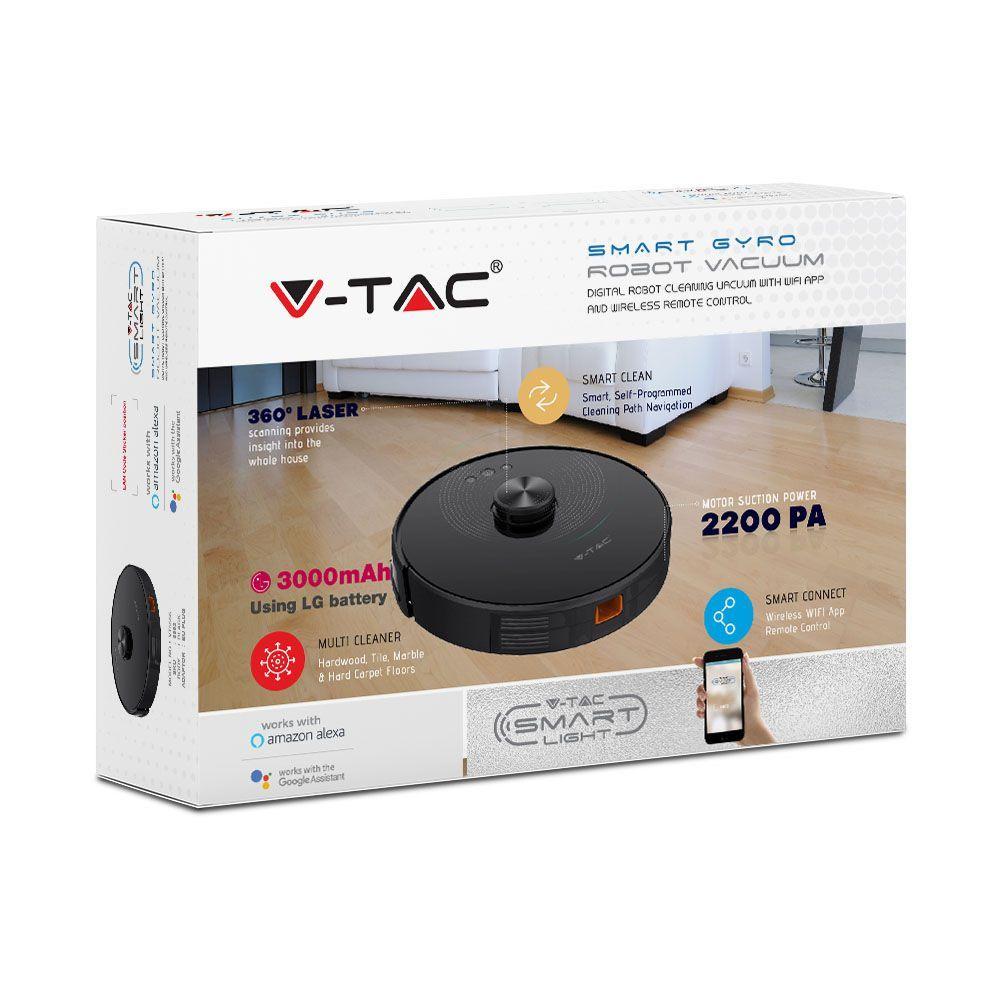 VT-5556 AUTO LASER VACUUM CLEANER COMPATIBLE WITH ALEXA & GOOGLE HOME-BLACK