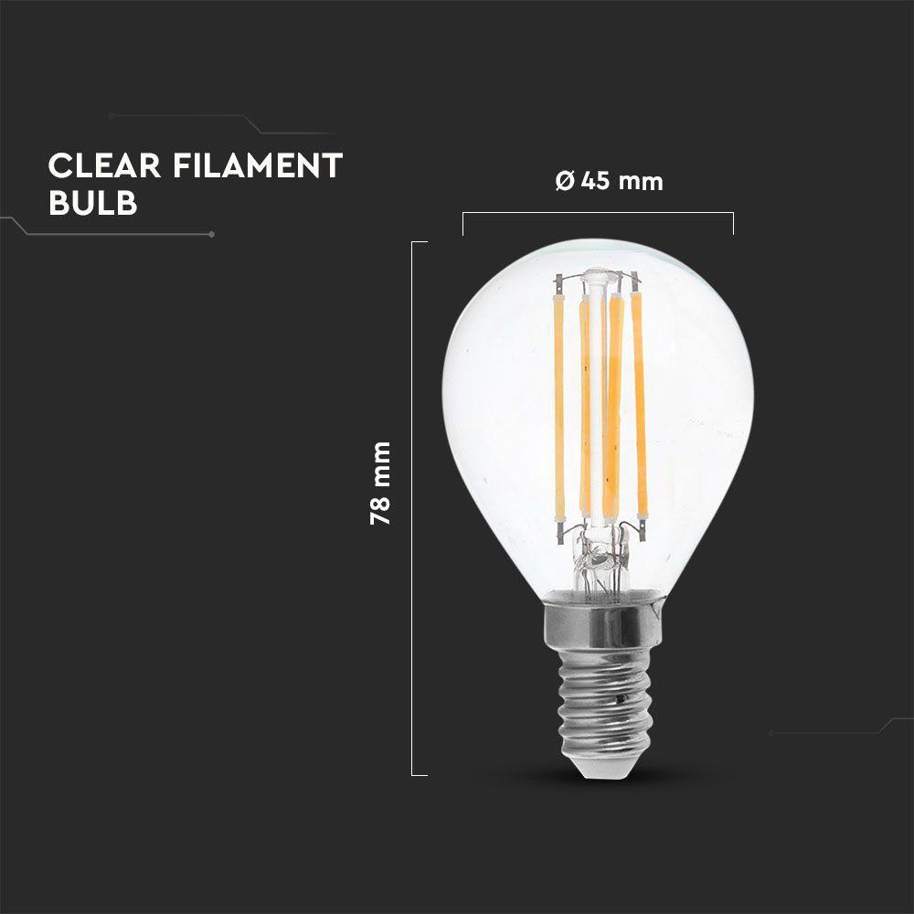 VT-2604 4W P45 FILAMENT BULB CLEAR COVER 3 STEP POWER DIMMING 3000K E14