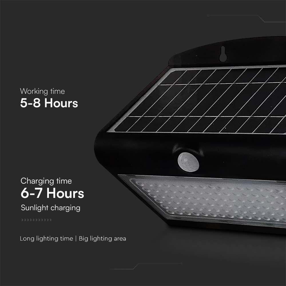 VT-767-7 8W LED SOLAR WALL LIGHT 4000k - BLACK BODY