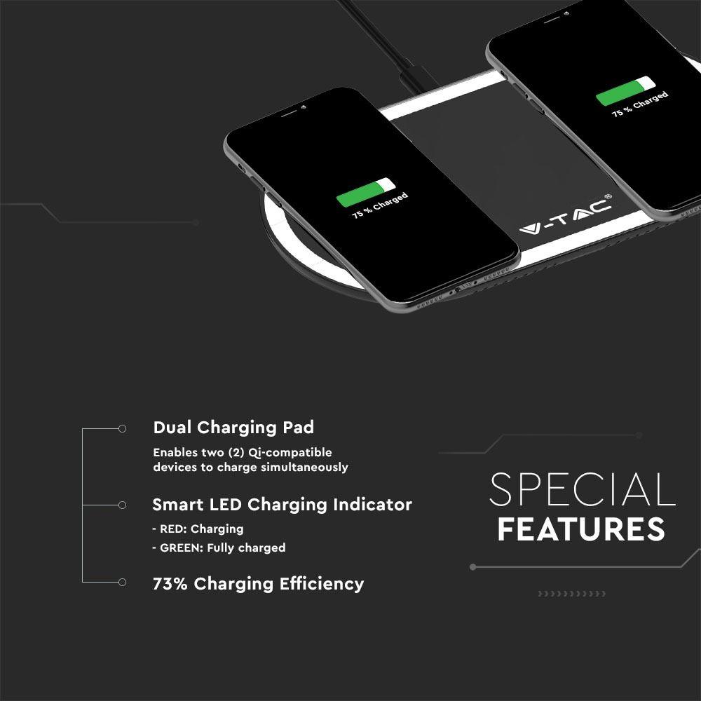 VT-1213 10W WIRELESS CHARGING PAD-BLACK+WHITE