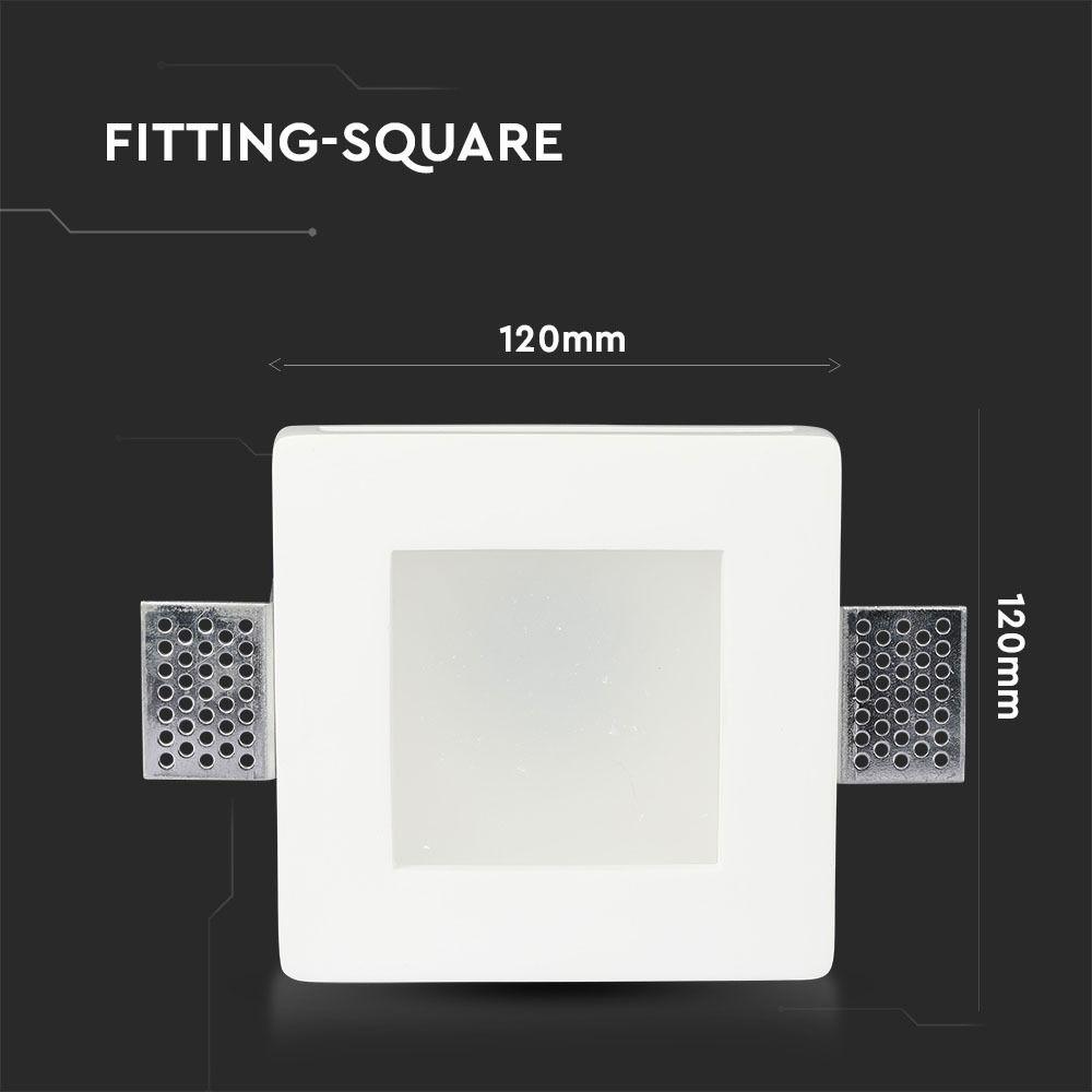 VT-801 GU10 GYPSUM FITTING WITH FROST GLASS-SQUARE