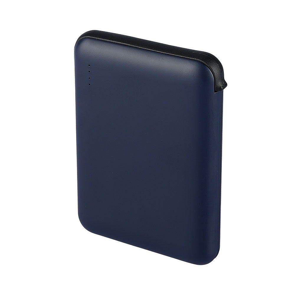 VT-3510 5000mah POWER BANK WITH LED LIGHT DISPLAY & BUILT IN CABLE -NAVY