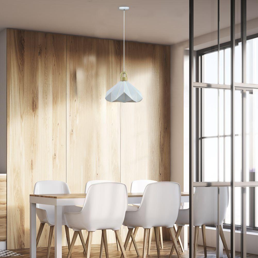 VT-7323 PASTEL WOODEN PRISM WHITE PENDANT LIGHT(E27) D:320*270MM