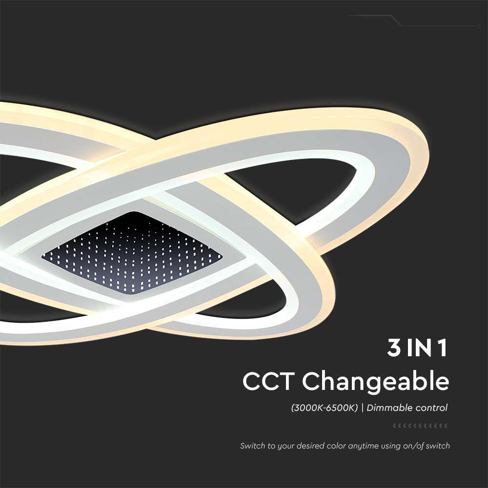 VT-7962 130W LED SMART DECORATIVE CEILING LAMP 50x50x5CM 3IN1 DIMMABLE+REMOTE