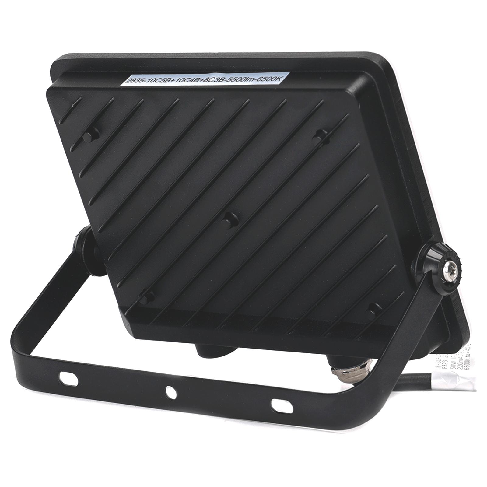 LED Frosted Cover Floodlight with Black Housing, 50W, 6500K