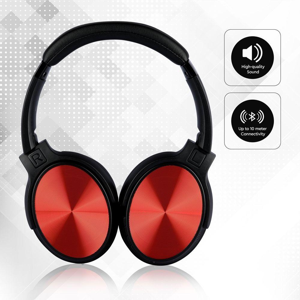 VT-6322 BLUETOOTH WIRELESS HEADPHONE WITH ROTATABLE HEAD-500mah-RED