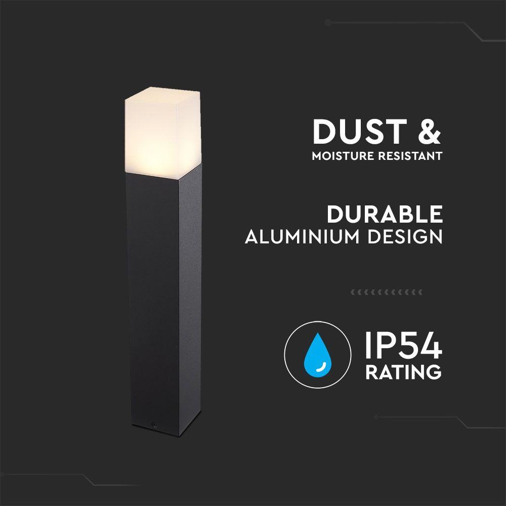Słupek ogrodowy 500 mm GU10, Kształt: Kwadrat, Obudowa: Czarny, IP54, VTAC, SKU 7564