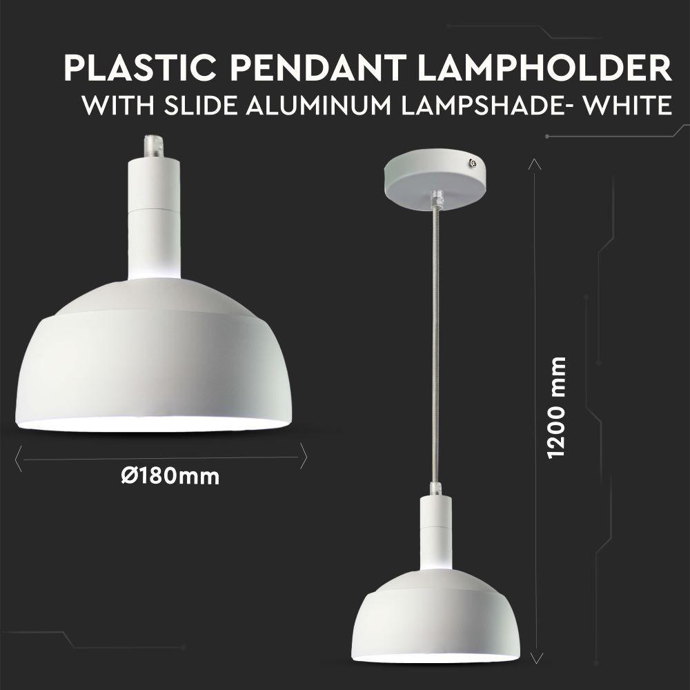 Lampa Wisząca, Regulowany kąt, Klosz: Aluminium, Trzonek:E14, Biały, VTAC, SKU 3920