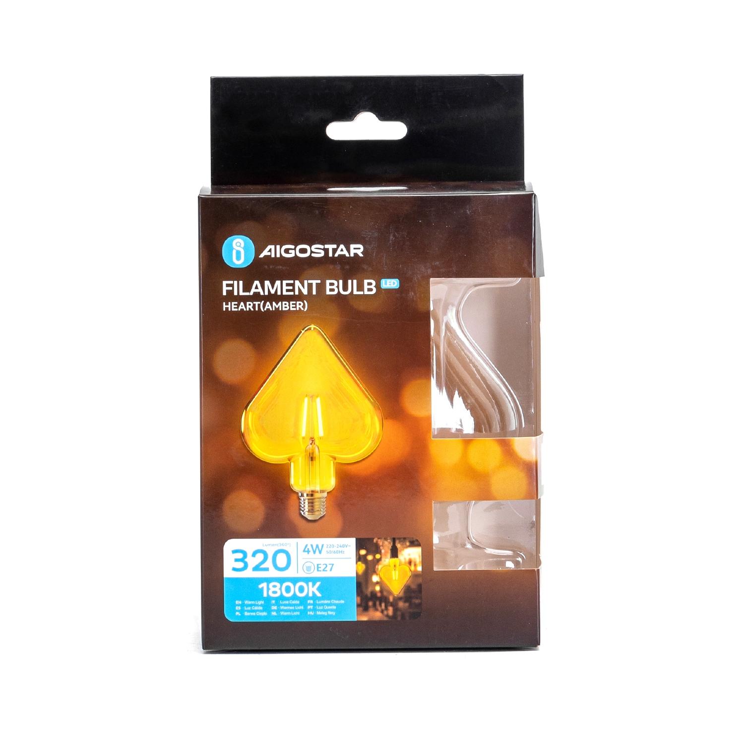 LED Filament Bulb (Heart) E27 4W