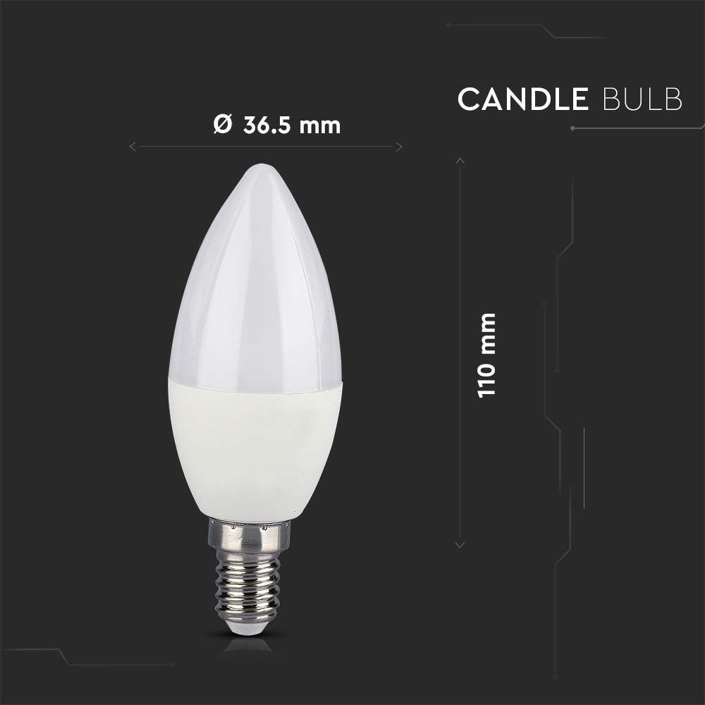 VT-2214 4.8W SMART CANDLE BULB RF CONTROL 24 BUTTONS RGB+4000K DIMMABLE E14