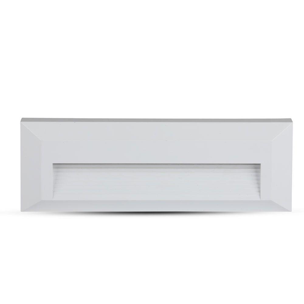 VT-1162 3W LED STEP LIGHT 4000K WHITE BODY RECTANGLE