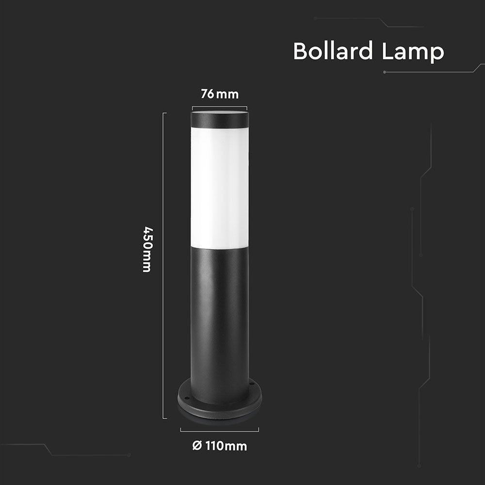 VT-838 BOLLARD LAMP-STAINLESS STEEL BODY(45CM)E27 BLACK-IP44